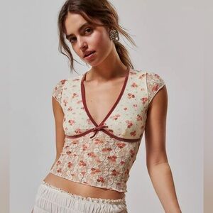 NWT Kimchi Blue MadisonSemi-Sheer Lace Top